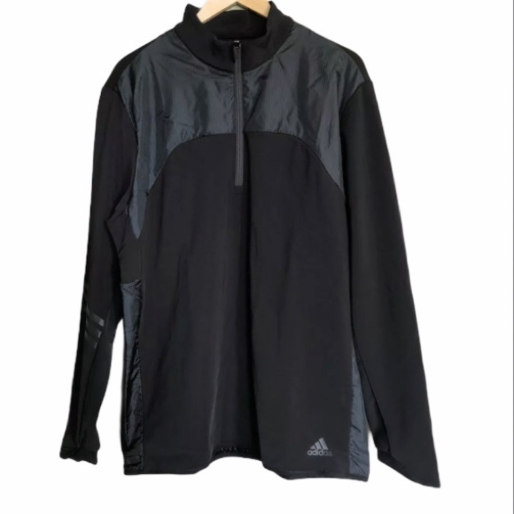 ADIDAS XL Climaheat 1/4 Zipper Golf Jacket Black - Picture 3 of 5